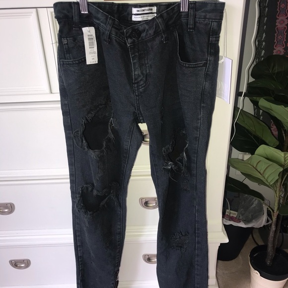 One Teaspoon Fox Black Freebird Jeans - Picture 2 of 6